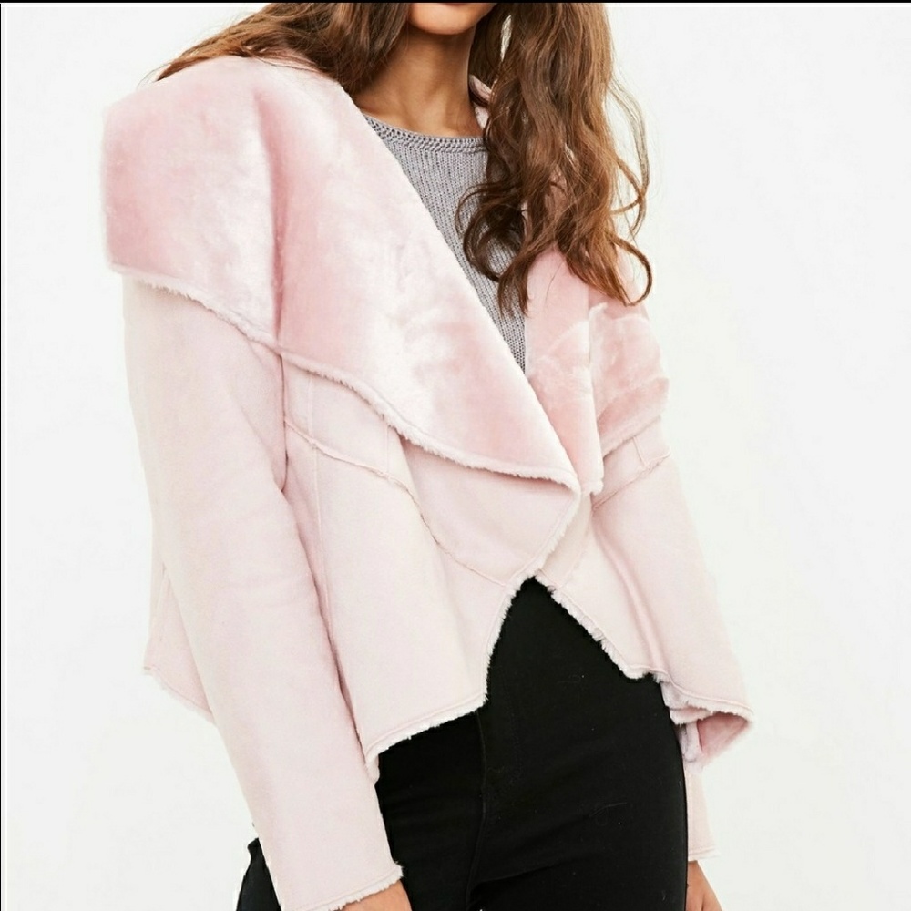 💥Missguided pink Faux Suede jacket💥